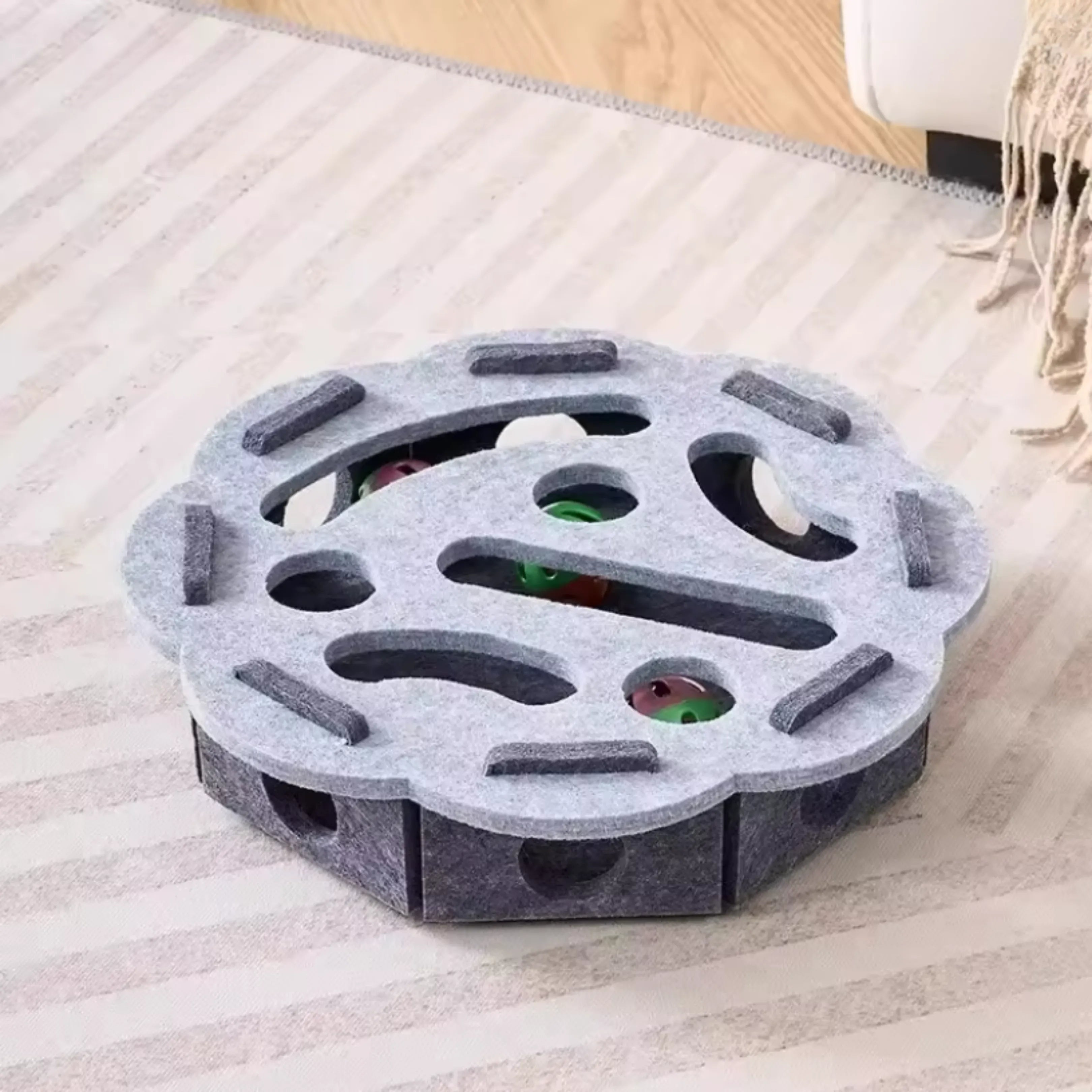 Scratch-Resistant Silent Felt Cat Puzzle Box