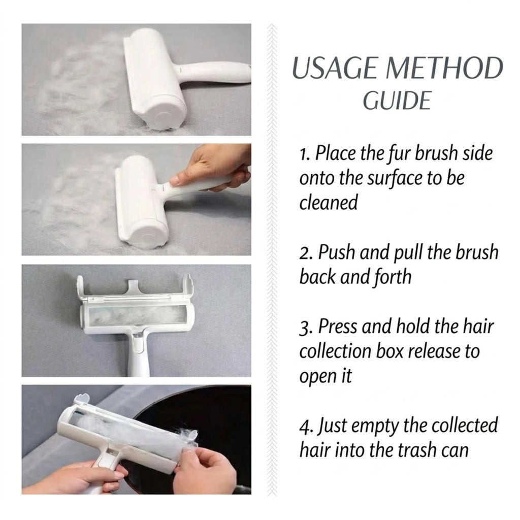 Tape-Free Reusable Pet Hair Remover Roller