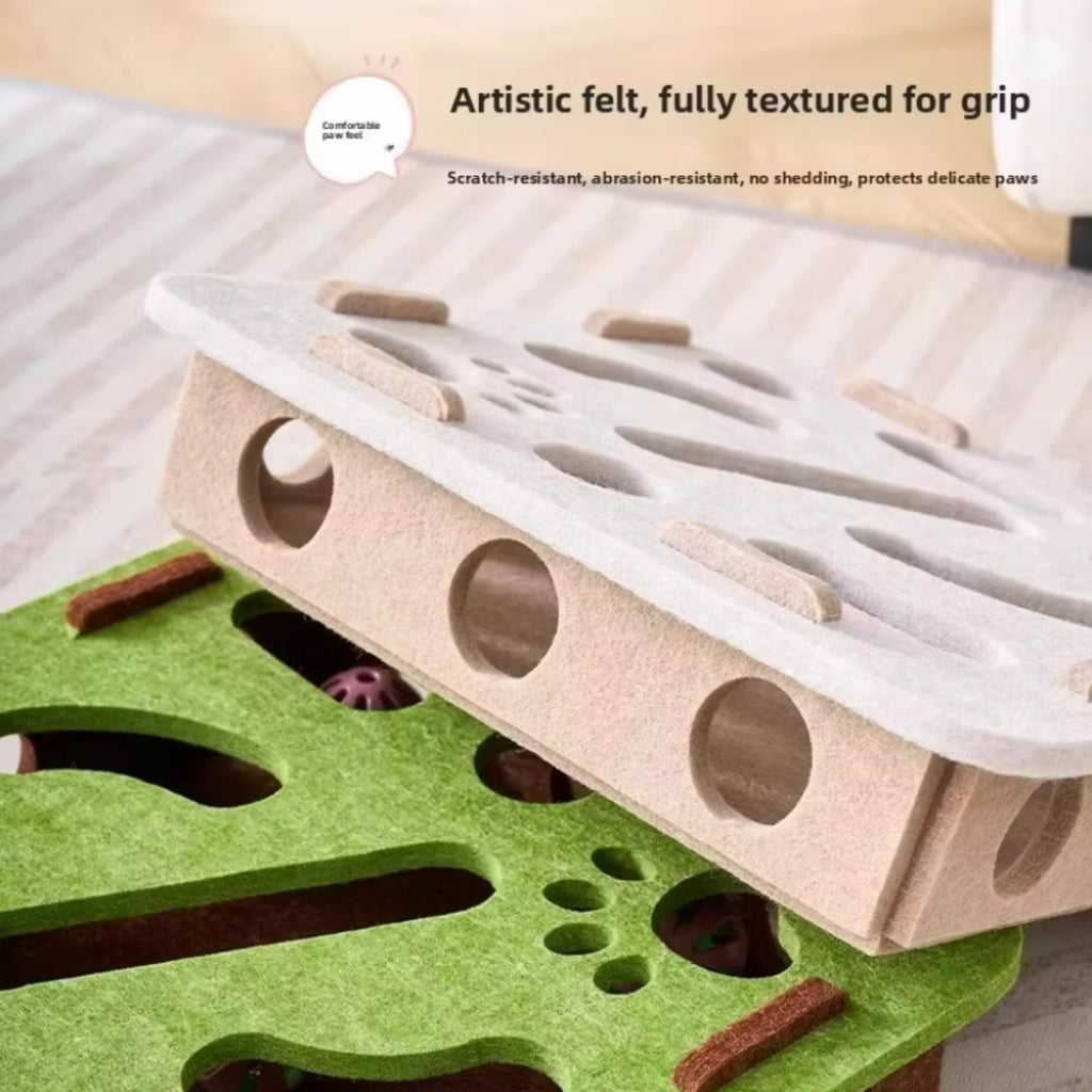 Scratch-Resistant Silent Felt Cat Puzzle Box