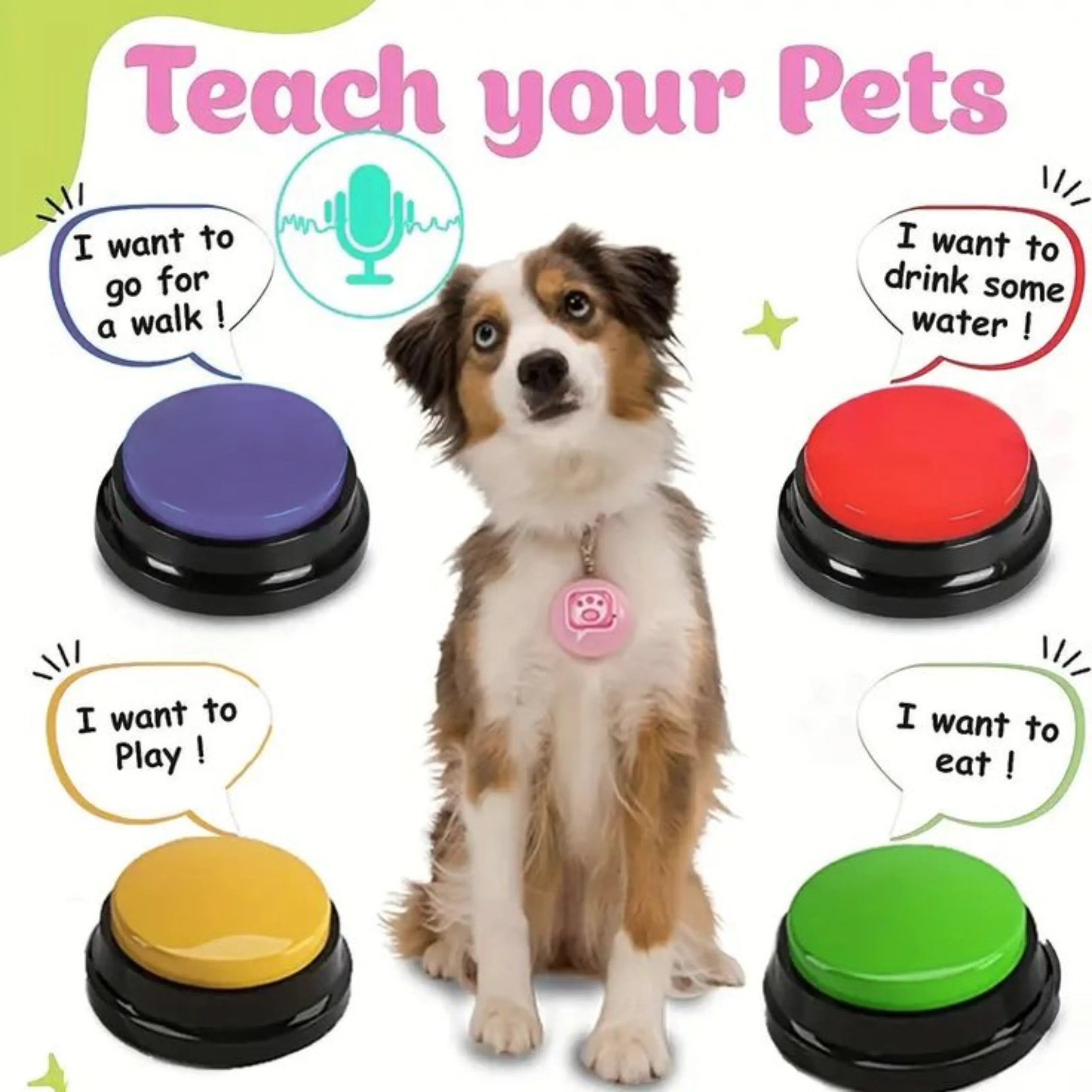 Smart-Training Recordable Pet Speaking Buttons