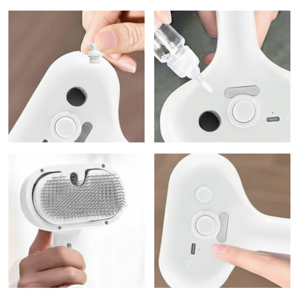 Anti-Static Steamy Pet Grooming Brush