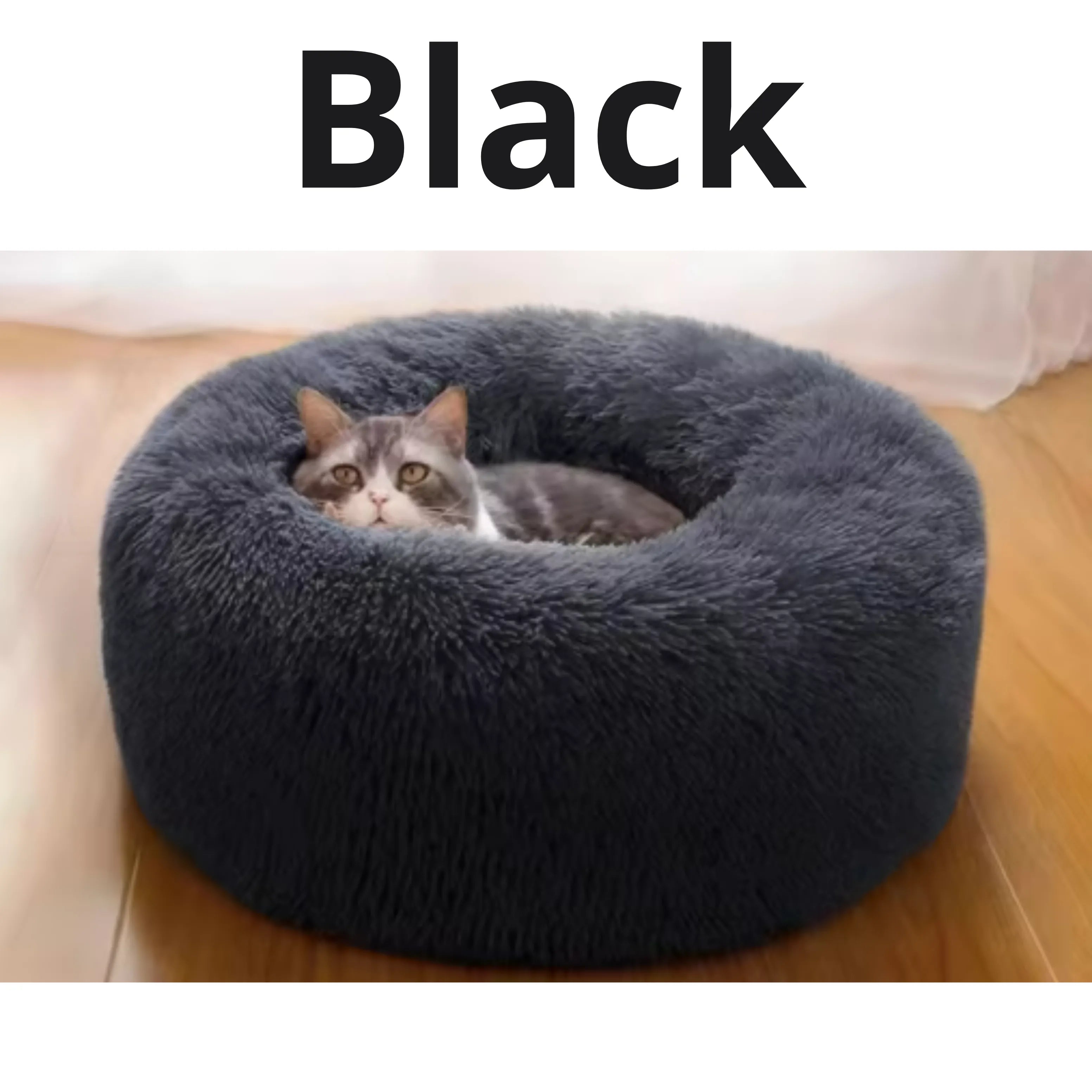 Anxiety-Relieving Plush Donut Pet Bed