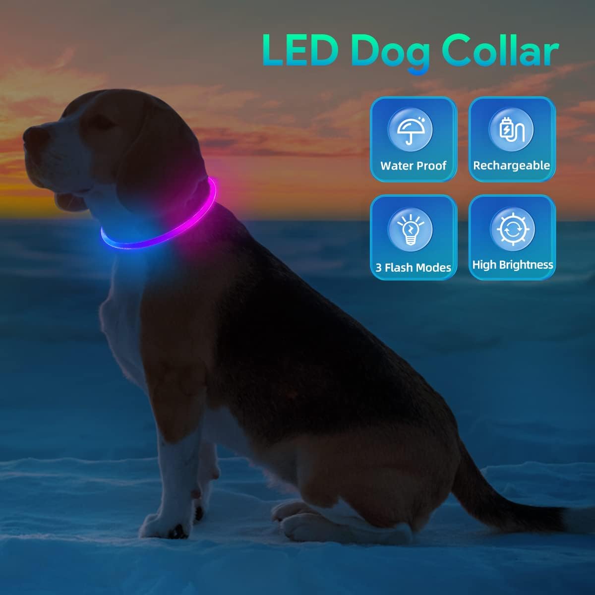 Cut-to-fit 360° Ultra-Bright Loss-Prevention LED Pet Collar