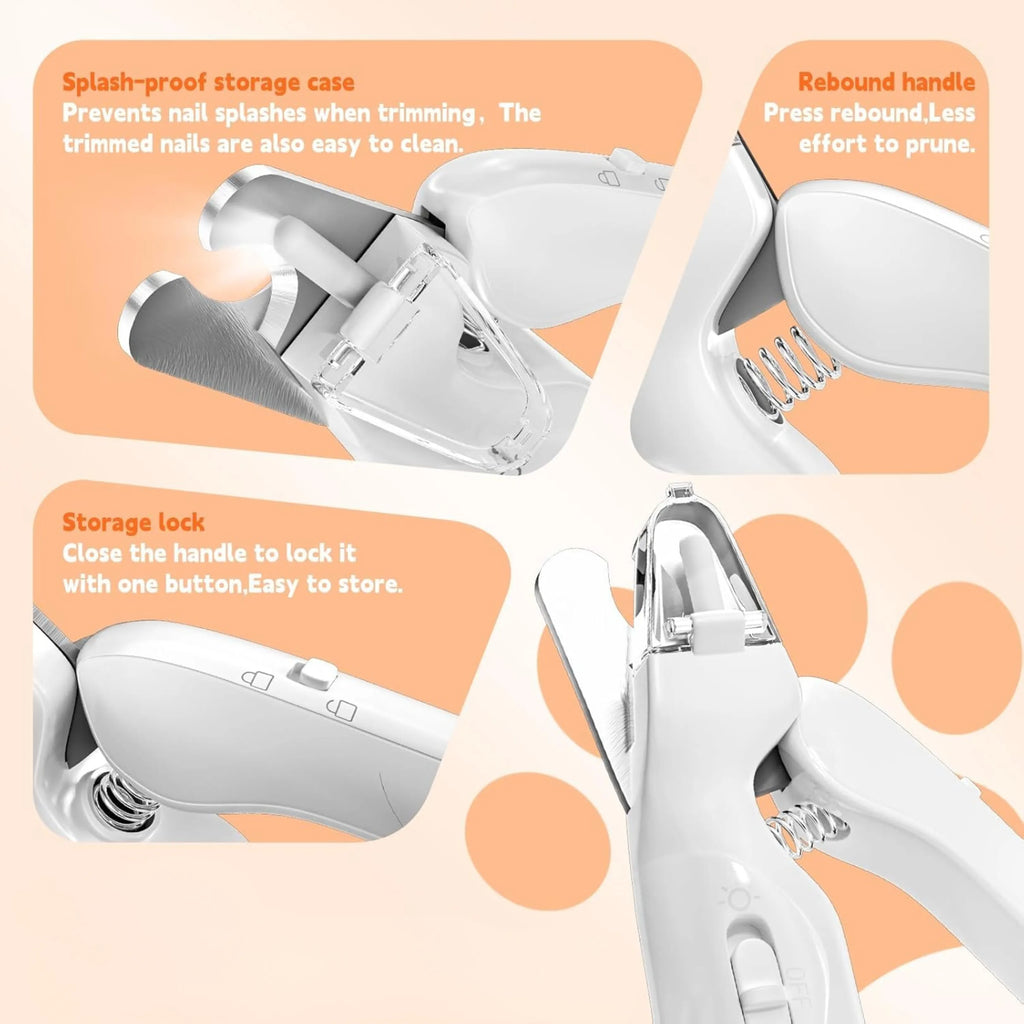 2-in-1 LED Bloodline-Illuminating Pet Nail Clipper & Grinder