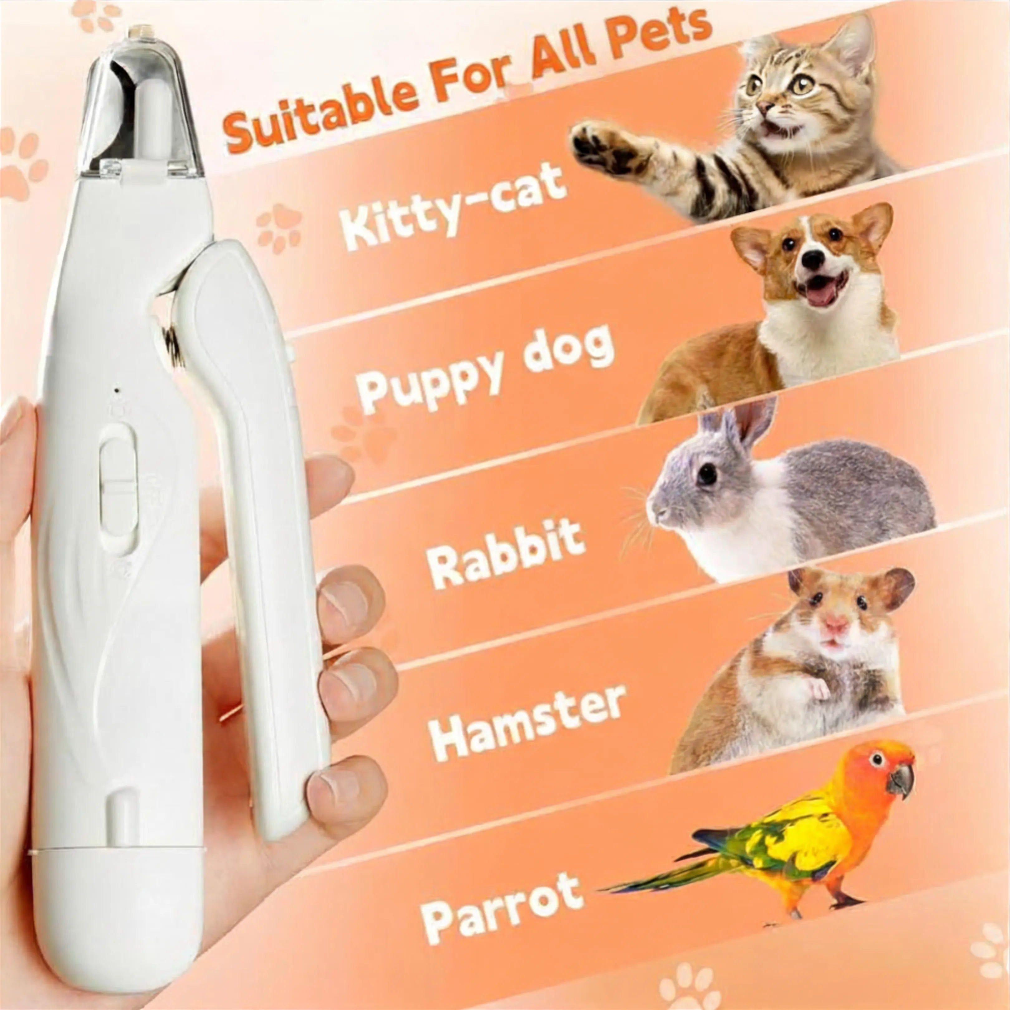 2-in-1 LED Bloodline-Illuminating Pet Nail Clipper & Grinder