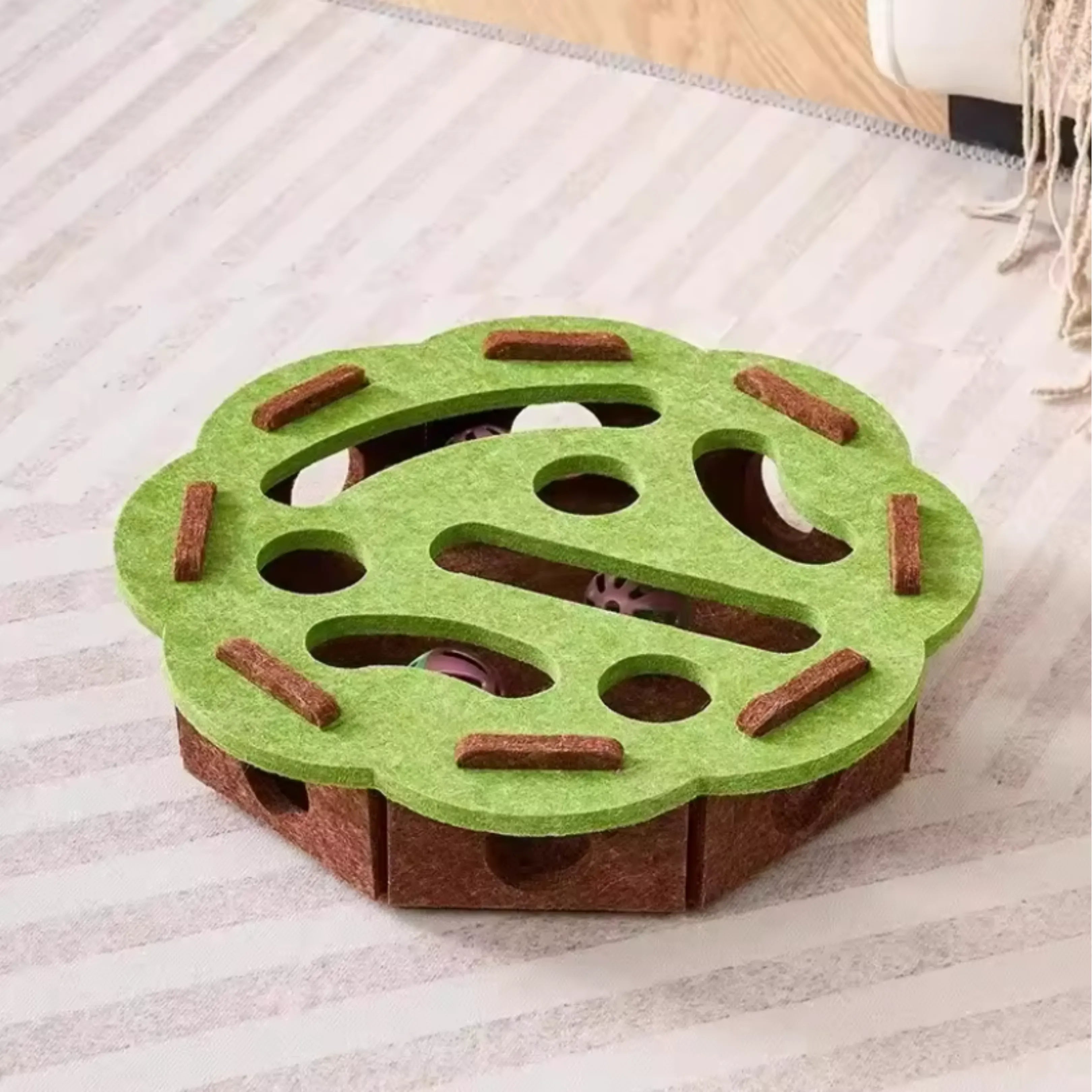 Scratch-Resistant Silent Felt Cat Puzzle Box