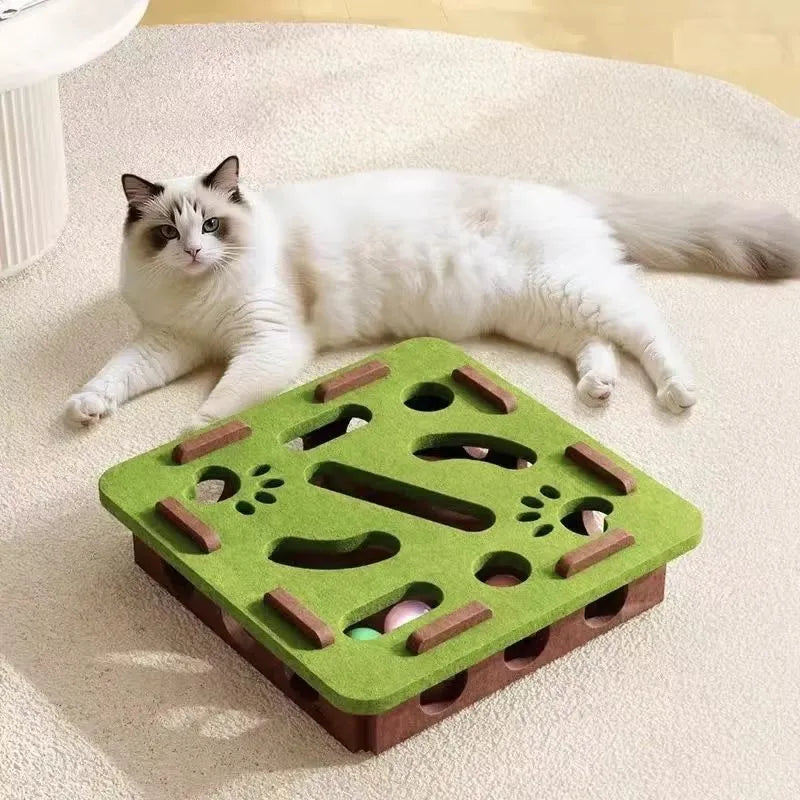 Scratch-Resistant Silent Felt Cat Puzzle Box
